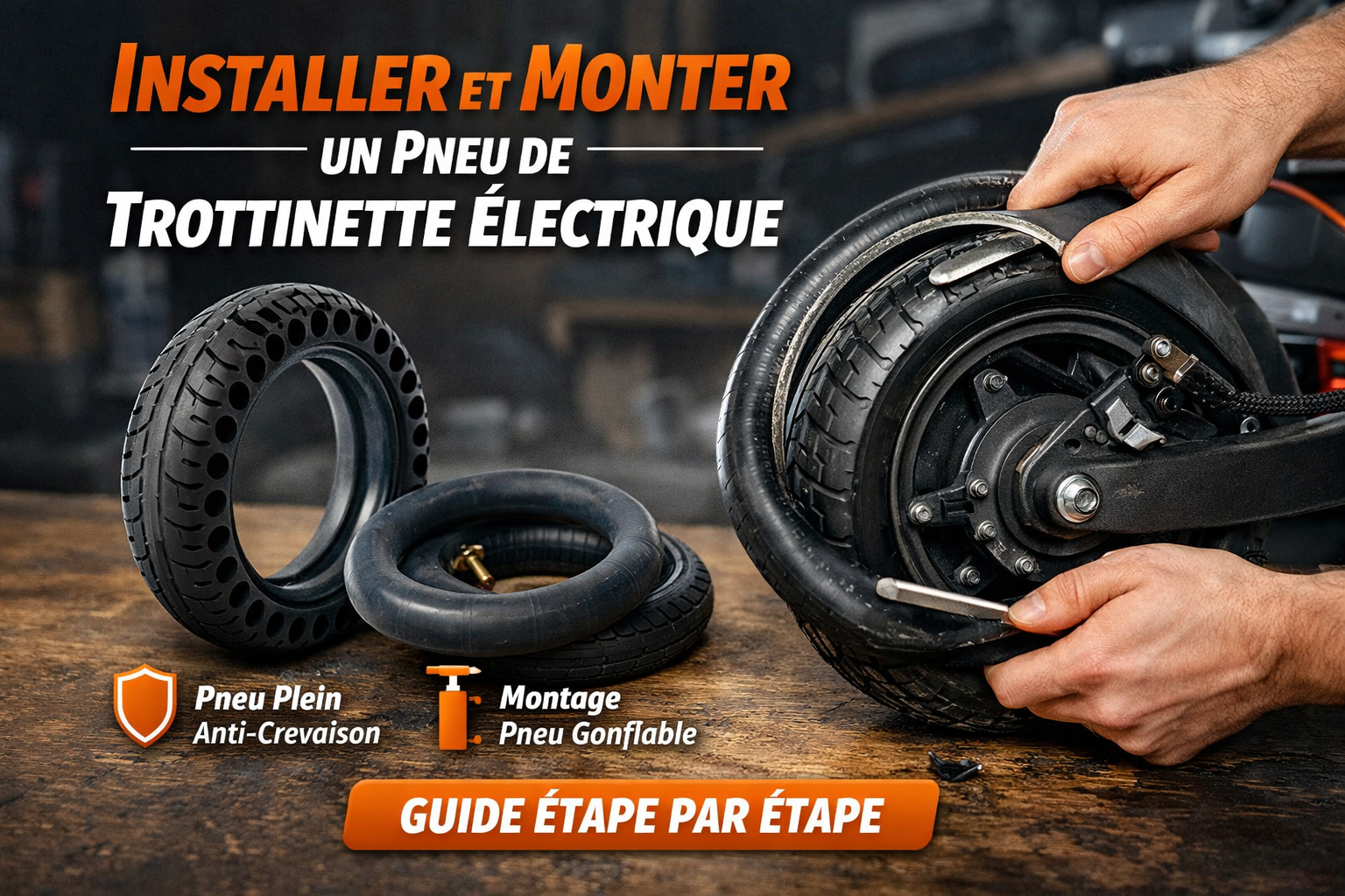 installer pneu trottinette