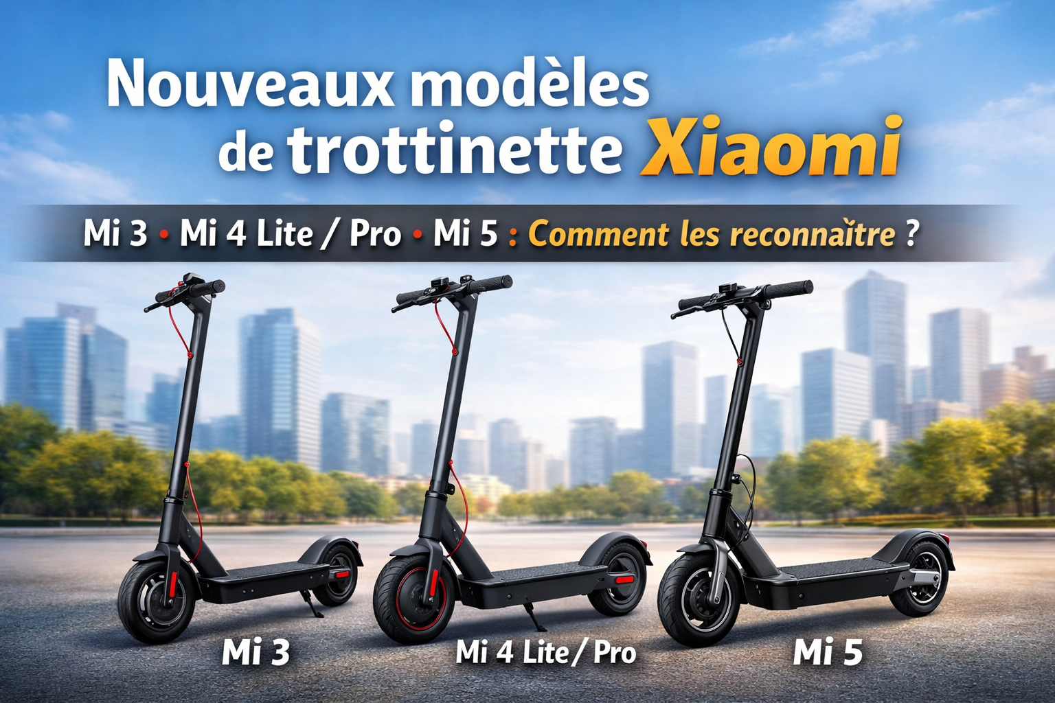 Nouveaux modèles de trottinette Xiaomi : comment reconnaître les Mi 3, Mi 4 (Lite / Pro) et Mi 5