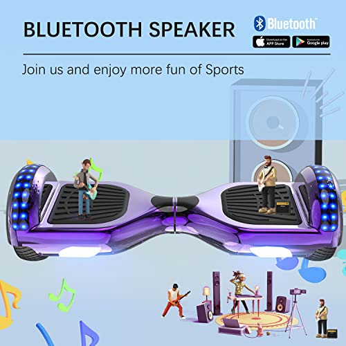 RCB Hoverkart Gyropode Hoverboard Kart pour Enfant et Adulte, Overboard et Kart avec Bluetooth-Musique/LED-Roue Clignotante, Hoverboards Cadeau pour Enfants Miscooter