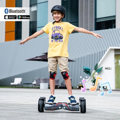 RCB Hoverboard Tout Terrain 8,5'', Gyropode avec APP, Hoverboards SUV avec Lumières LED et Haut-parleurs Bluetooth, Cadeau pour Enfants et Adultes RH3 Miscooter