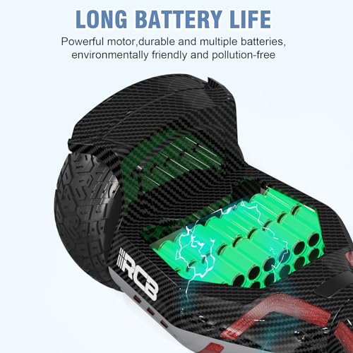 RCB Hoverboard Tout Terrain 8,5'', Gyropode avec APP, Hoverboards SUV avec Lumières LED et Haut-parleurs Bluetooth, Cadeau pour Enfants et Adultes RH3 Miscooter