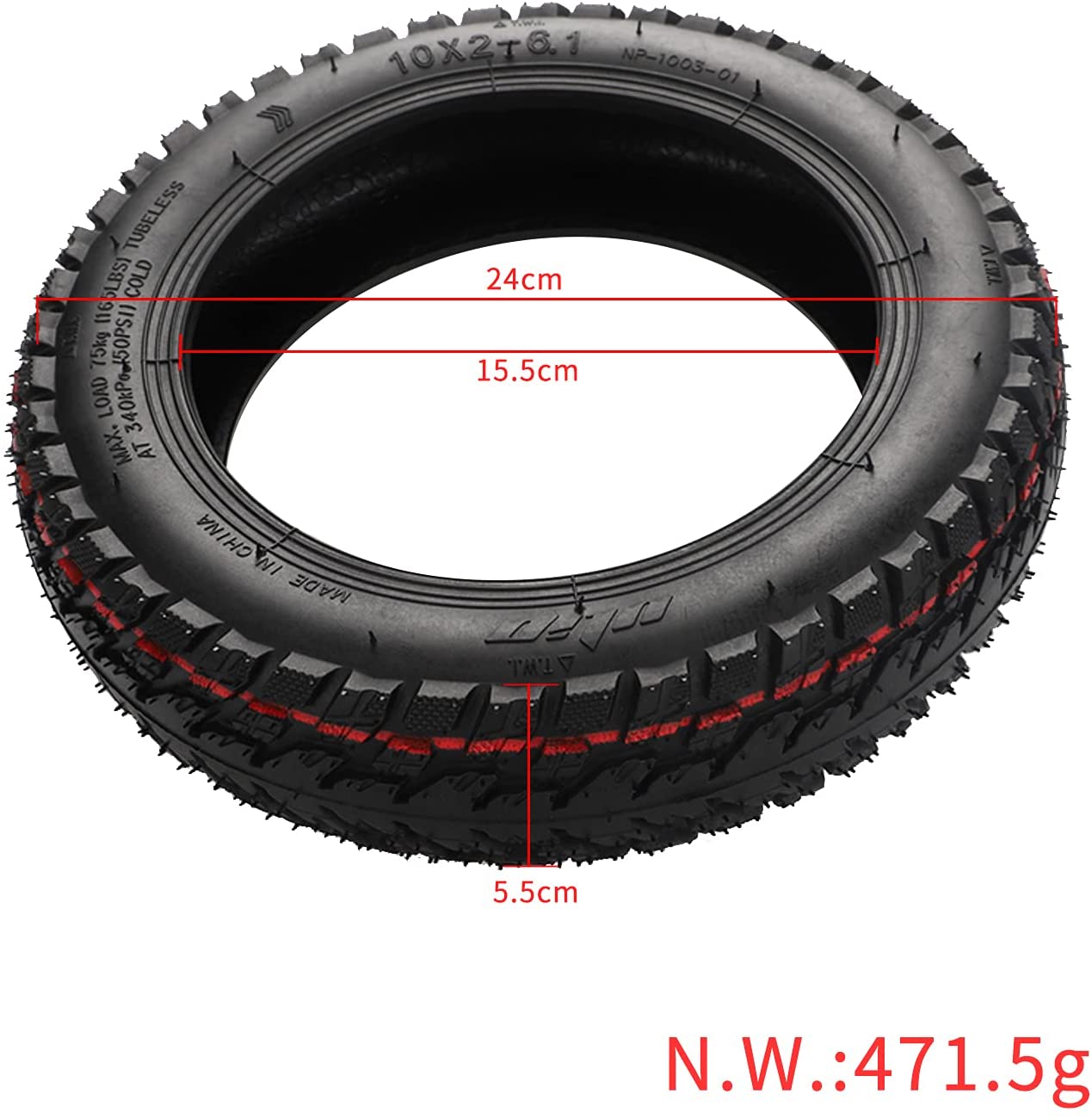 Pneu offroad 10x2 Xiaomi M365 Miscooter Roue
