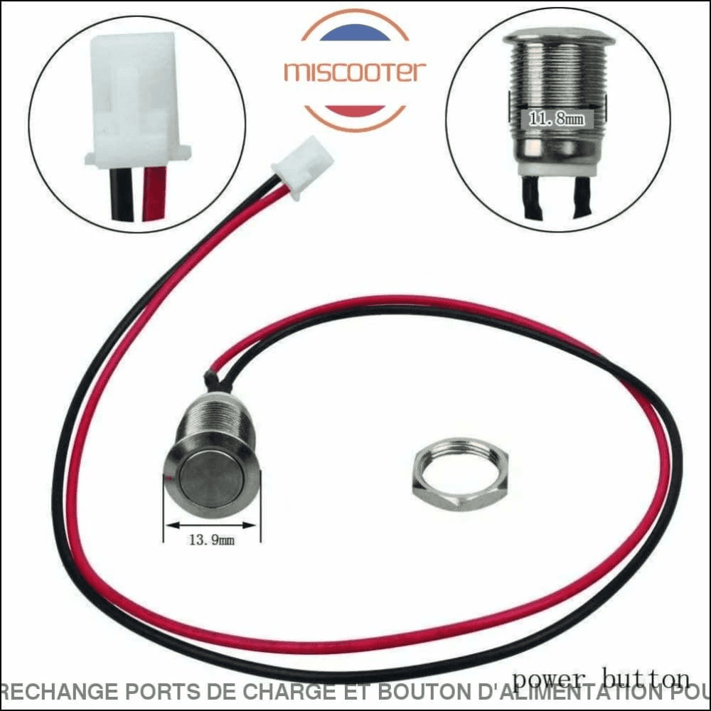 Câble Bouton On/Off hoverboards Miscooter Connecteur