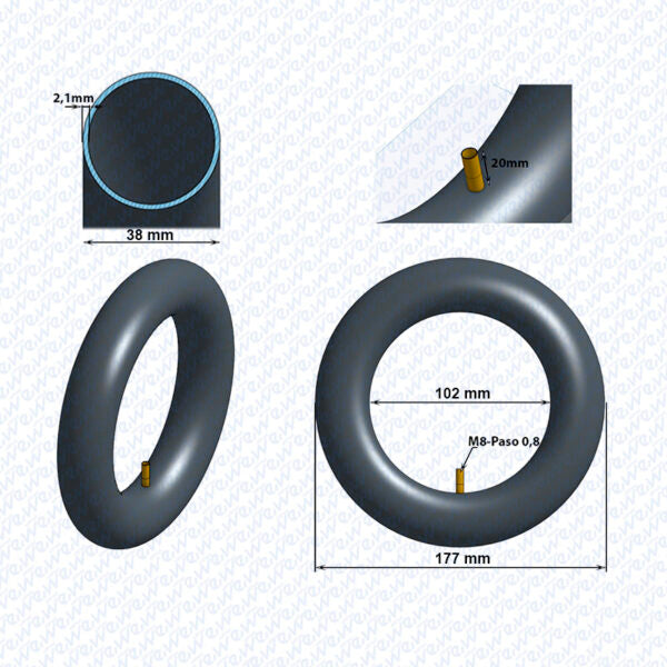 Chambre à air 200×50 Ewheel Miscooter chambre à air