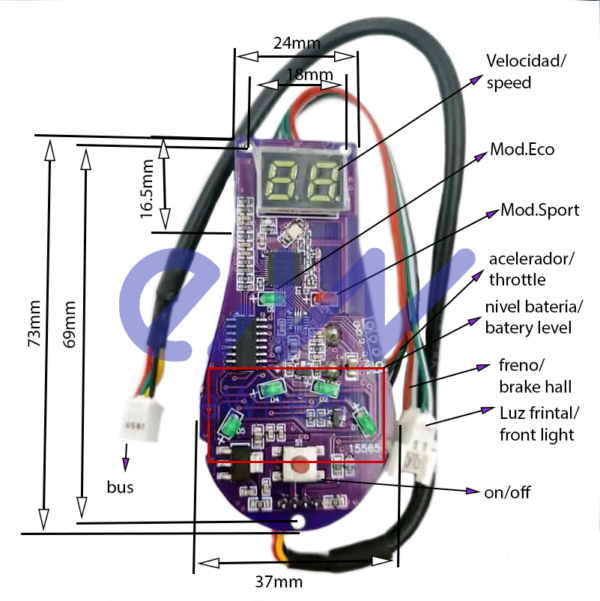 Kit générique 36V 350W Display type Brigmton Miscooter Trottmi