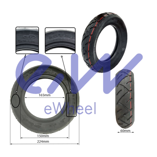 Pneu trottinette électrique CST 10x2,5 pouces Miscooter Pneu
