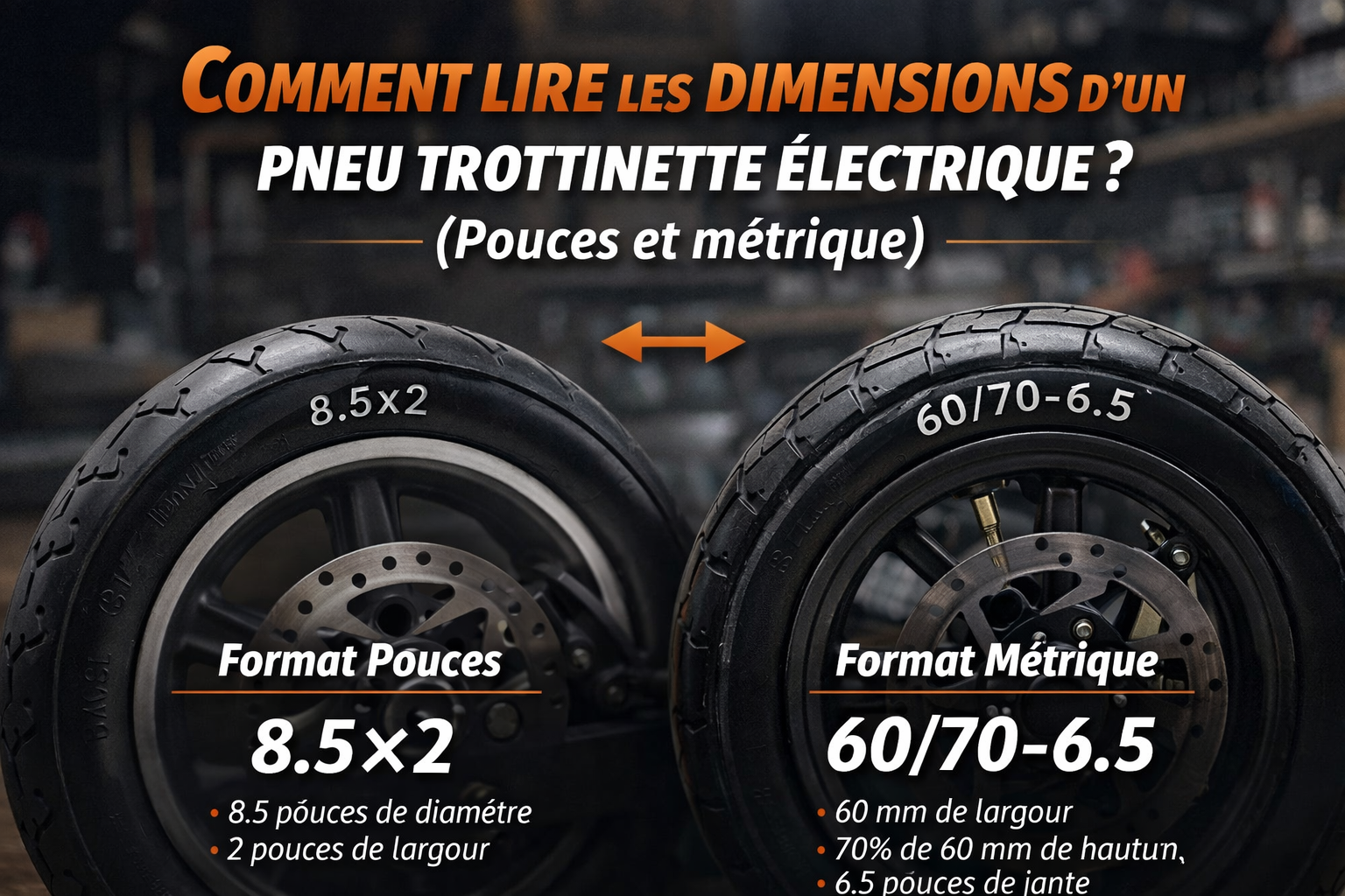 Dimension pneu trottinette