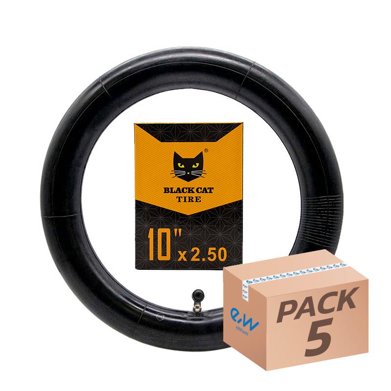 Pack de 5 Chambres à Air 10x2.5 Black Cat – Valve Courbée 90x90° Miscooter 