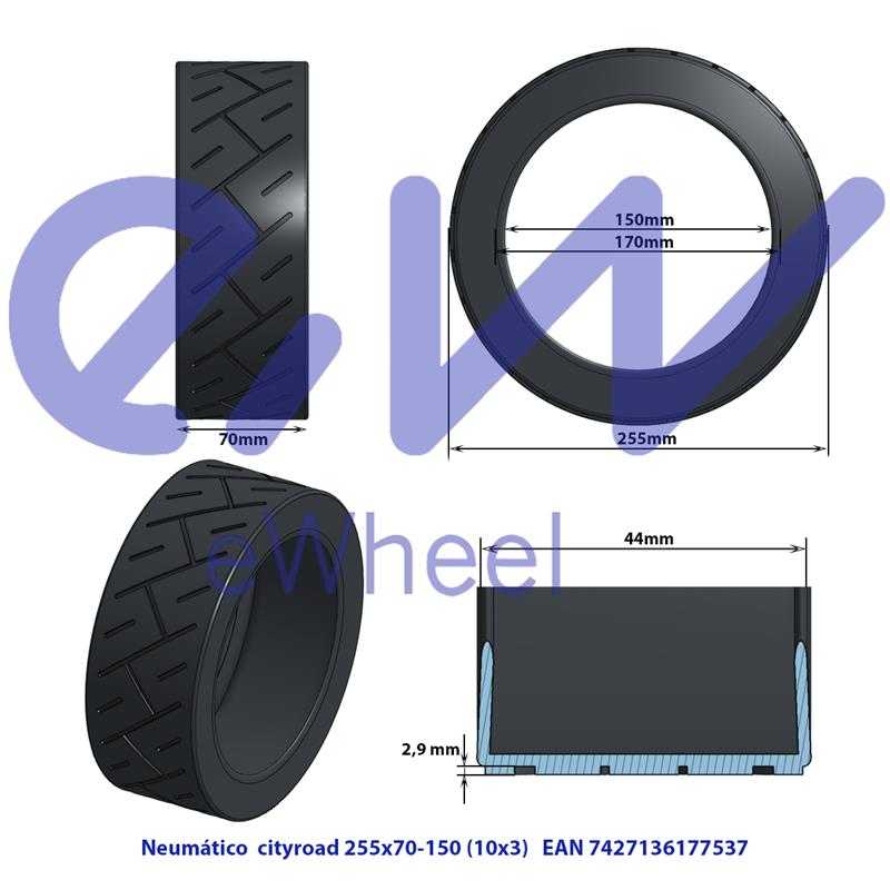 Pneu 10x3 / 6 pouces - Trottinettes électriques Miscooter Pneu