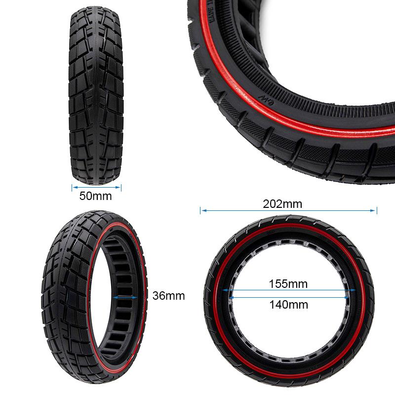 Pneu plein ultraléger 8,5x2-6,1/B34 offroad red line [Ewheel] Miscooter 