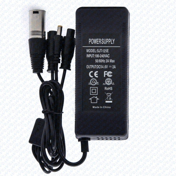 Chargeur multi-usage 48V 2A connecteur GX16/GX12/DC5.5mm/XLR Miscooter 