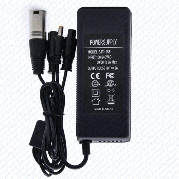 Chargeur multi-usage 52V 2A connecteur GX16/GX12/DC5.5mm/XLR Miscooter 