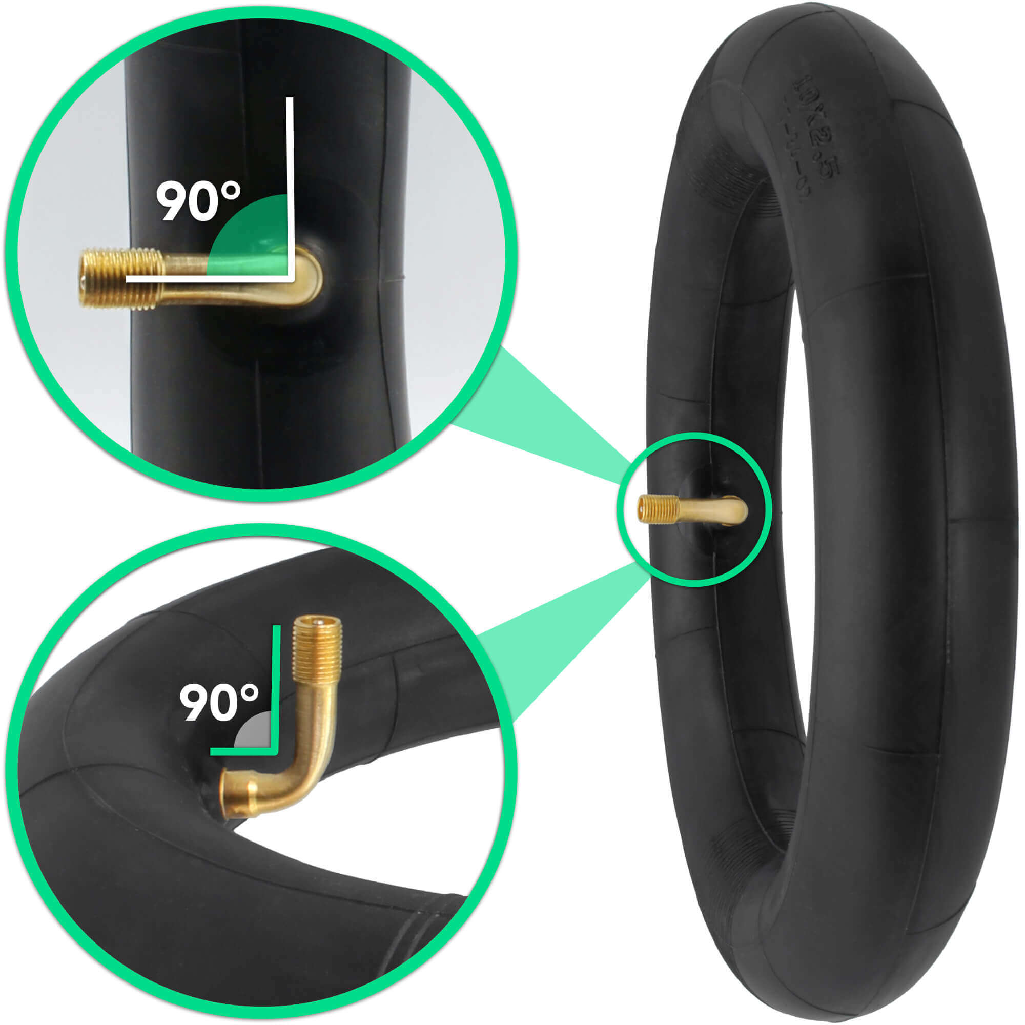 10x3 inner tube - Curved and straight valve