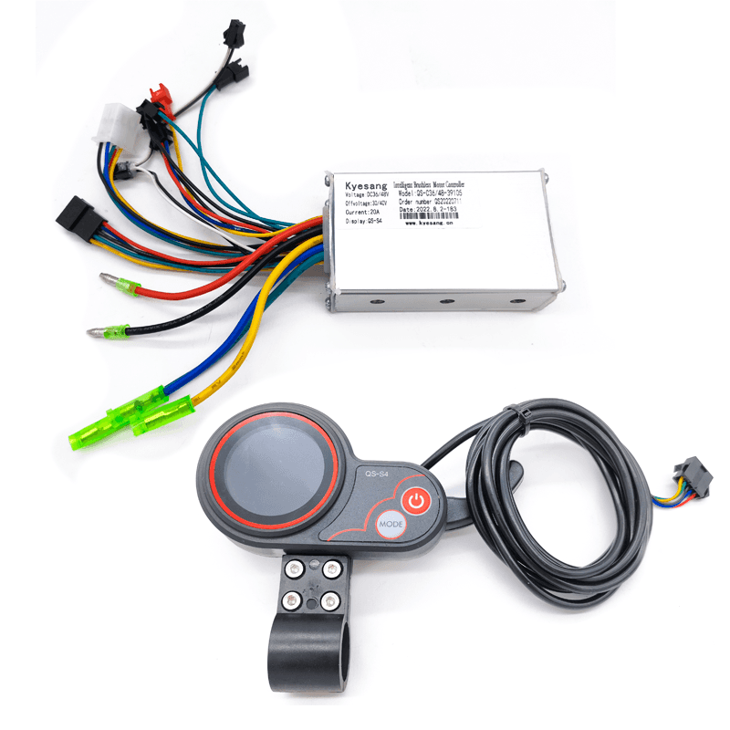QS-S4 36V-60V Kit D'Affichage LCD D'AccéLéRateur au Pouce + Câble Long de