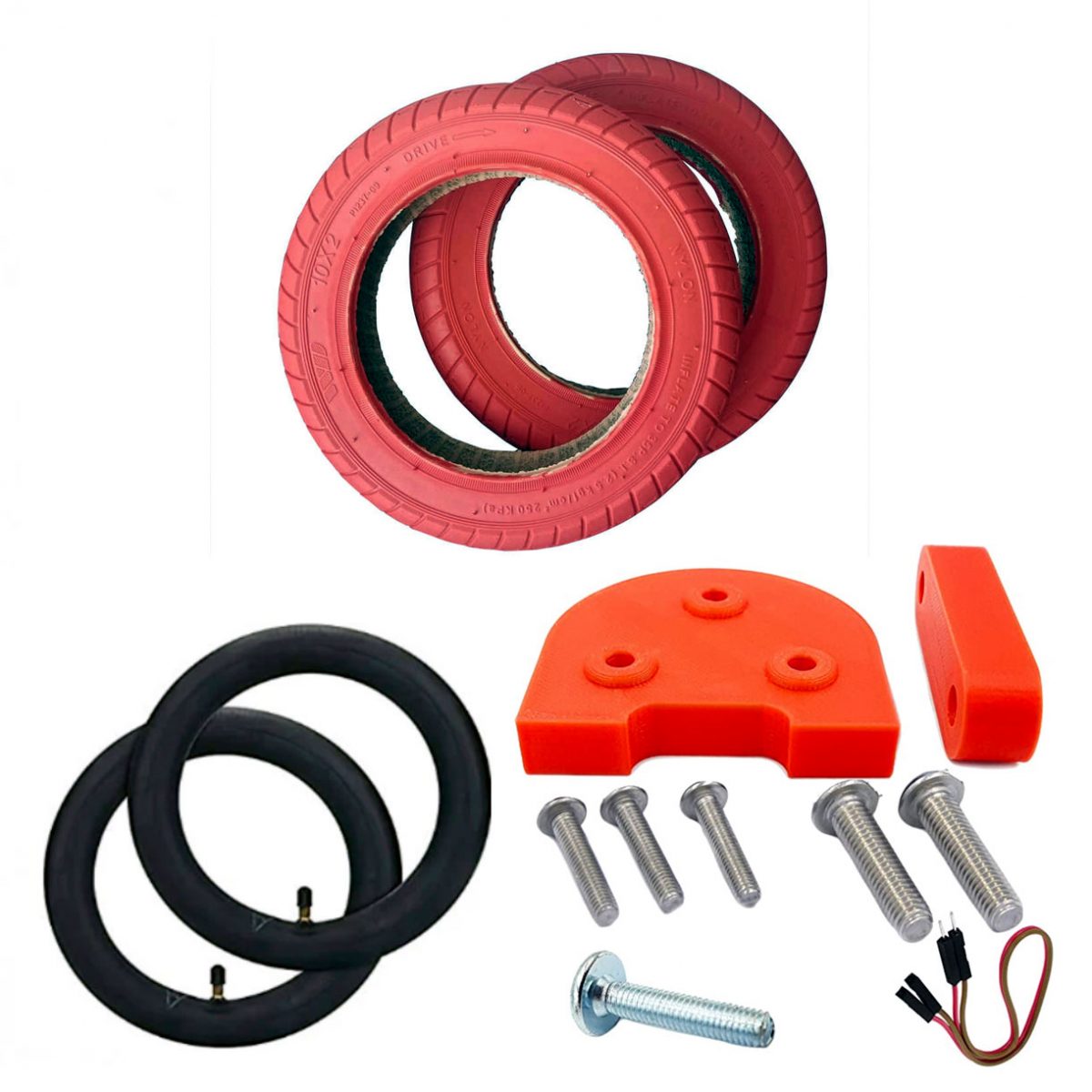 Kit 10 Pouces Rouge M365, Essential, 1S, Pro/2 Miscooter pneu